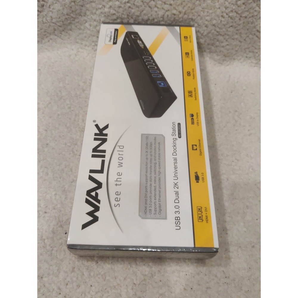 Wavlink WL-UG39DK1 Dual 2K USB 3.0 Universal Docking Station - New/ Sealed